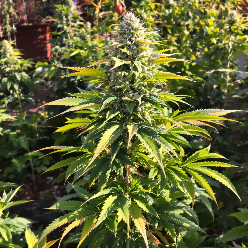 Dawgfather OG 88% Indica / 12% Sativa — Blüte mit sichtbaren Trichomen