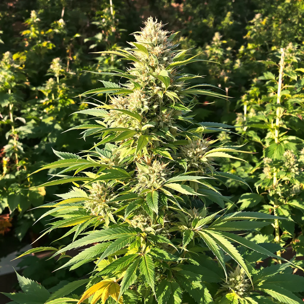 Deadhead OG 40% Indica / 60% Sativa — Blüte mit sichtbaren Trichomen