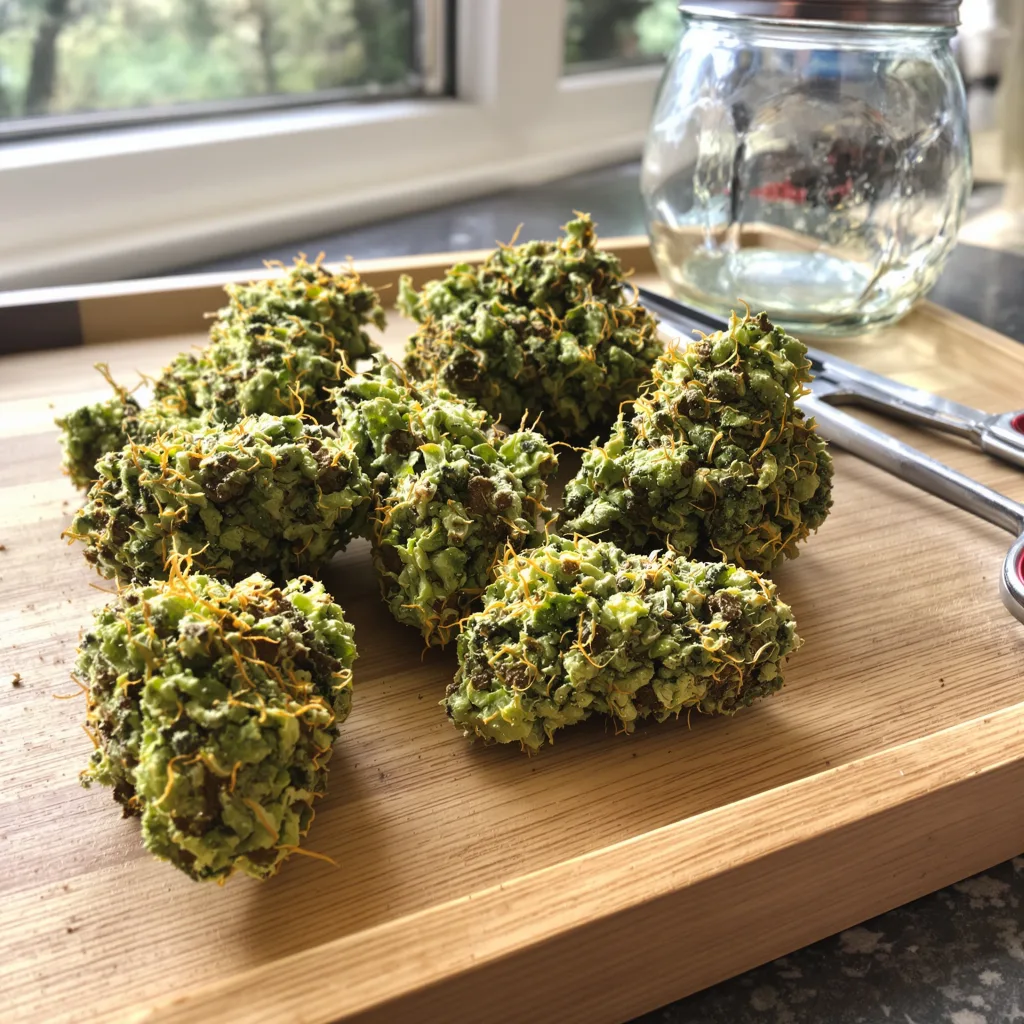 Deadly Sativas Mixpack 15% Indica / 85% Sativa — Blüte mit sichtbaren Trichomen
