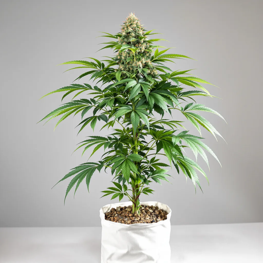 Deep Purple Cannabisblüte Nahaufnahme mit dichte violett getönte Kelche