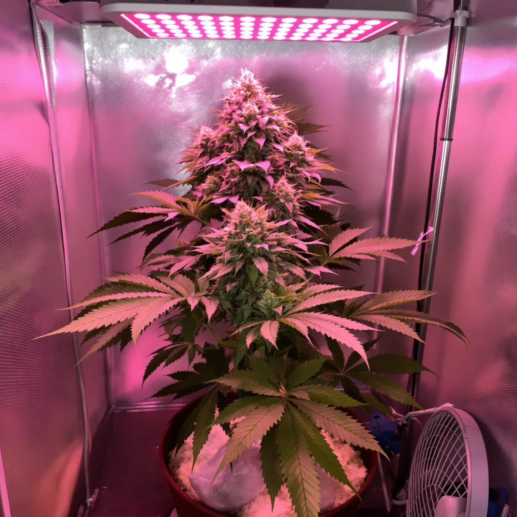 Deep Purple 70% Indica / 20% Sativa — Blüte mit sichtbaren Trichomen