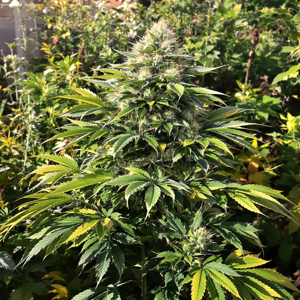 Deep Purple 70% Indica / 20% Sativa — Blüte mit sichtbaren Trichomen