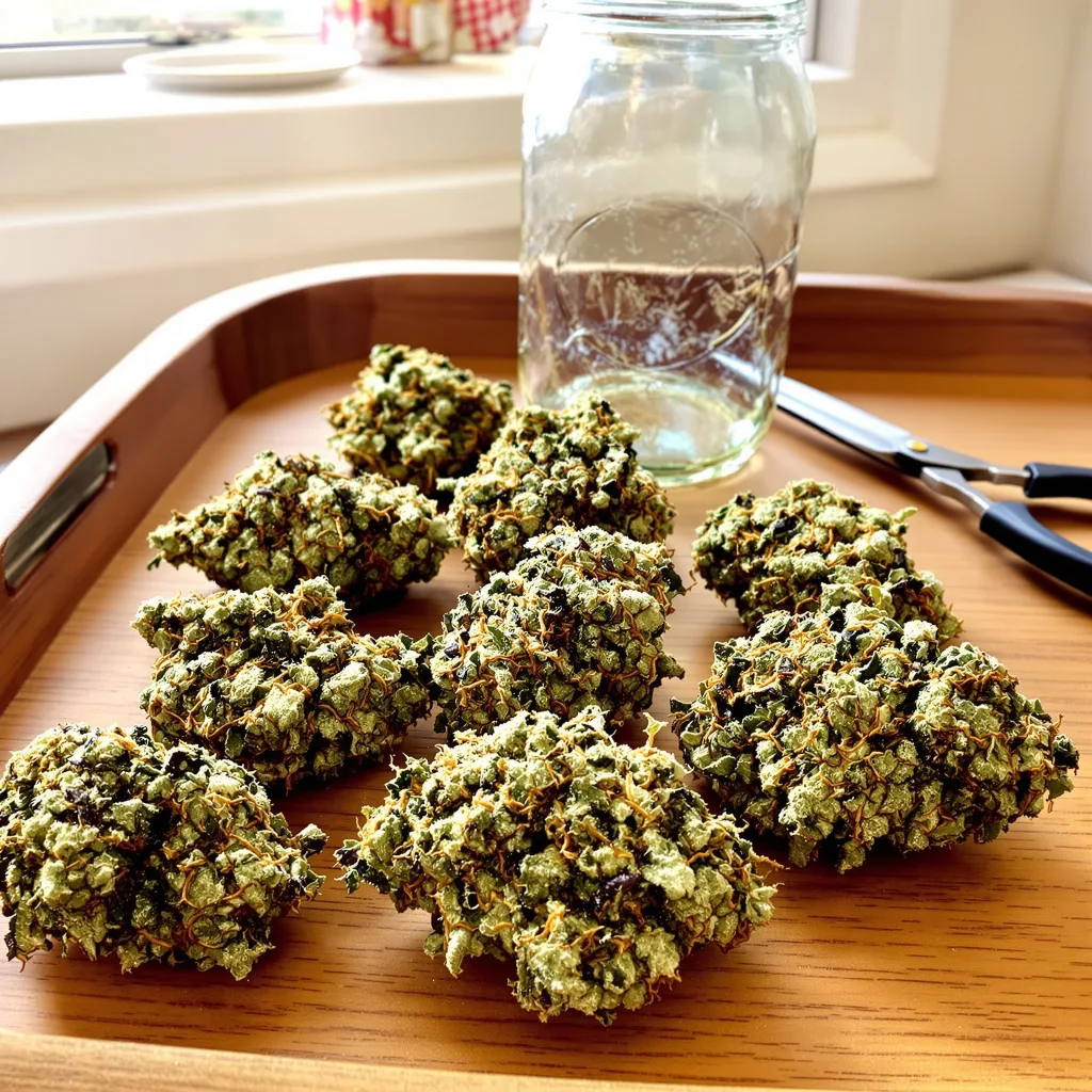 Diamond OG 50% Indica / 40% Sativa — Blüte mit sichtbaren Trichomen