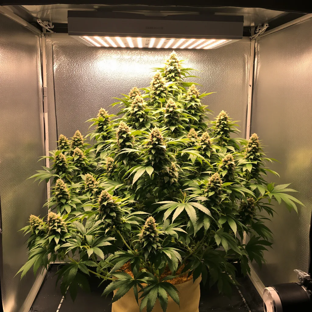 Diamond OG 50% Indica / 40% Sativa — Blüte mit sichtbaren Trichomen