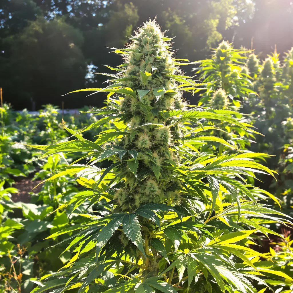 Diamond OG 50% Indica / 40% Sativa — Blüte mit sichtbaren Trichomen
