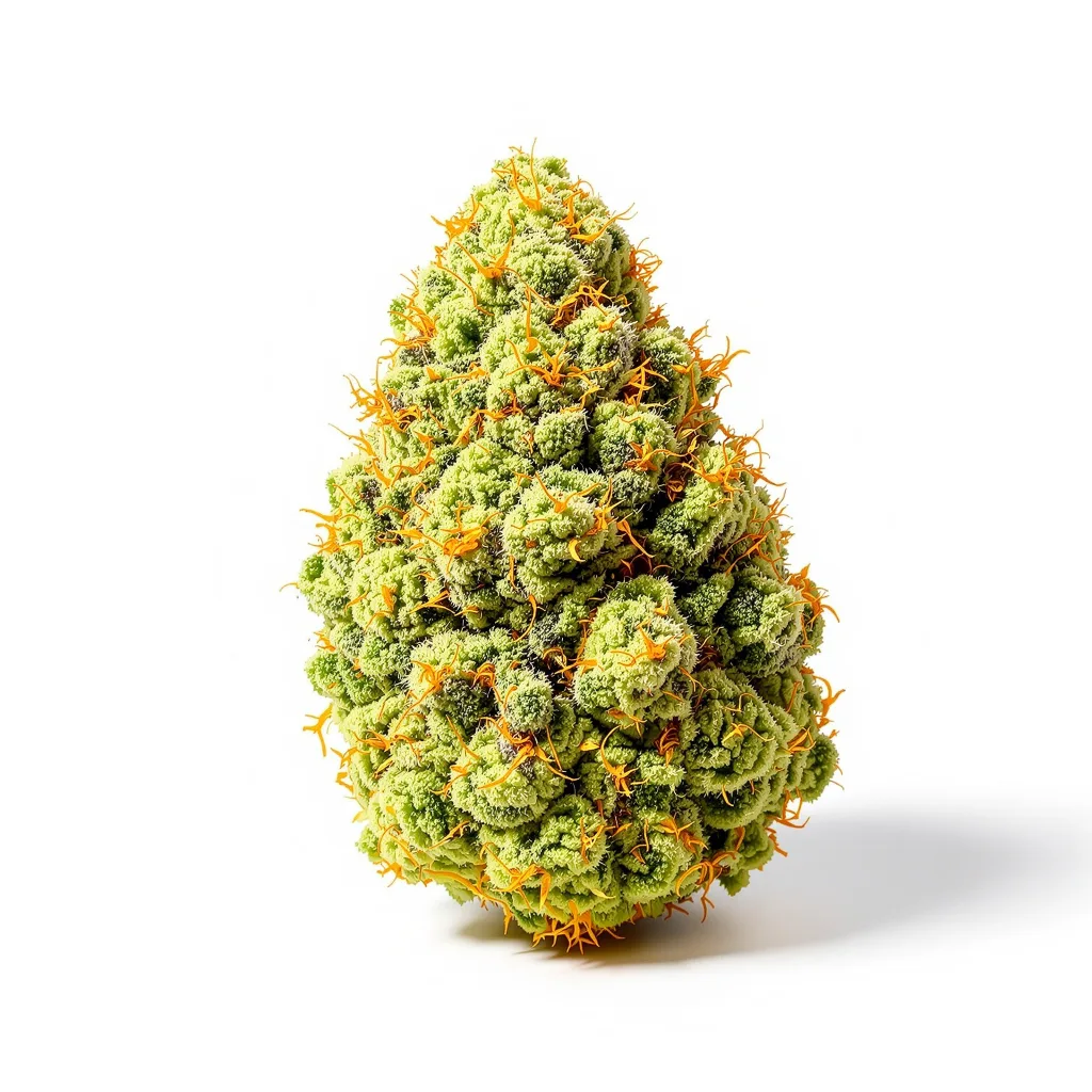 Diesel 6% Indica / 94% Sativa — Blüte mit sichtbaren Trichomen