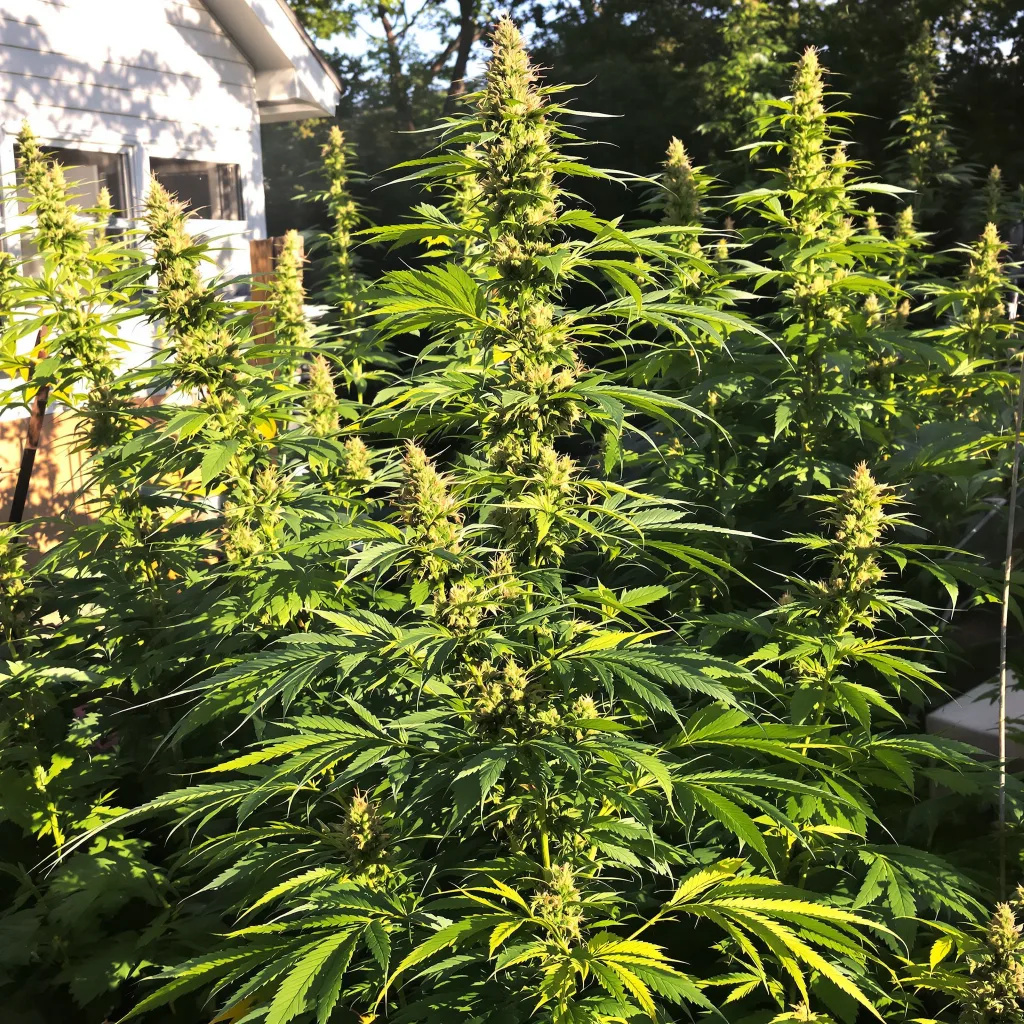 Diesel Power 5% Indica / 95% Sativa — Blüte mit sichtbaren Trichomen