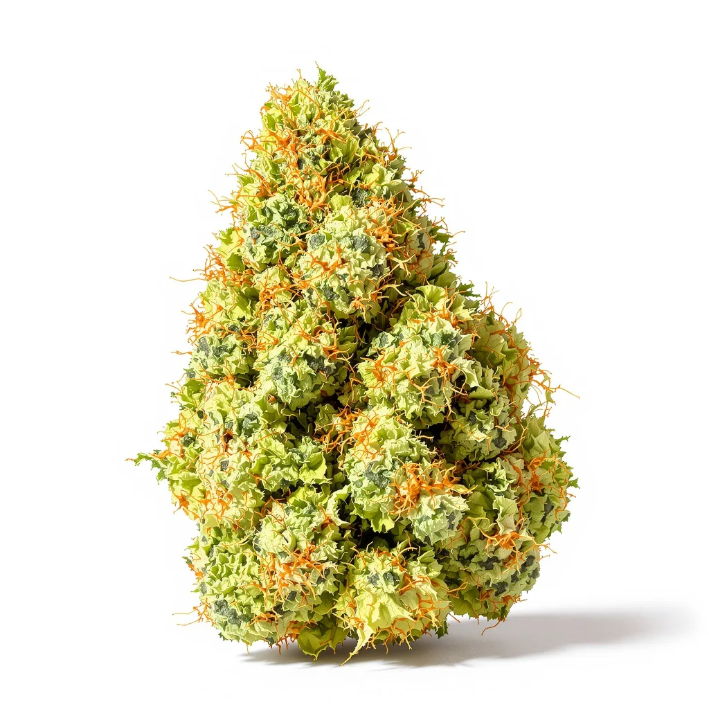 Diesel Power 5% Indica / 95% Sativa — Blüte mit sichtbaren Trichomen