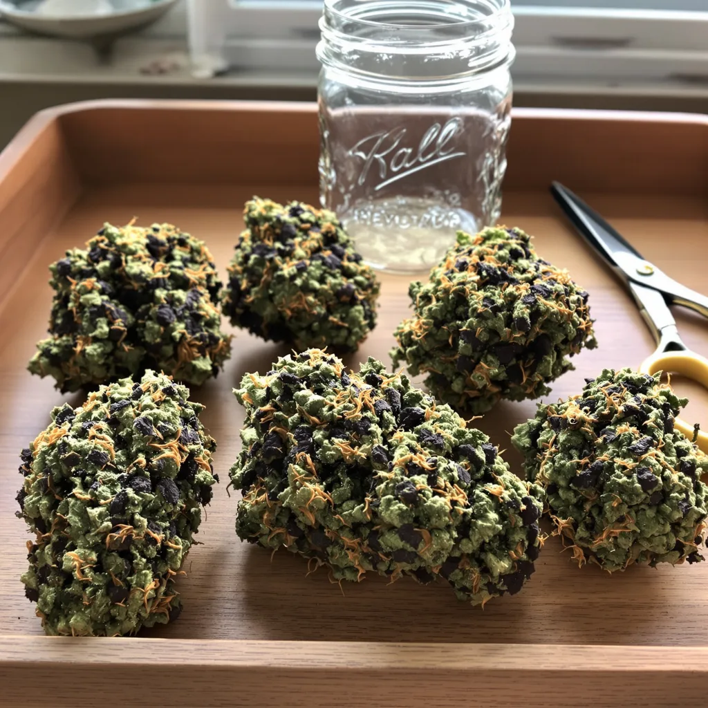 Dogwalker OG 78% Indica / 22% Sativa — Blüte mit sichtbaren Trichomen