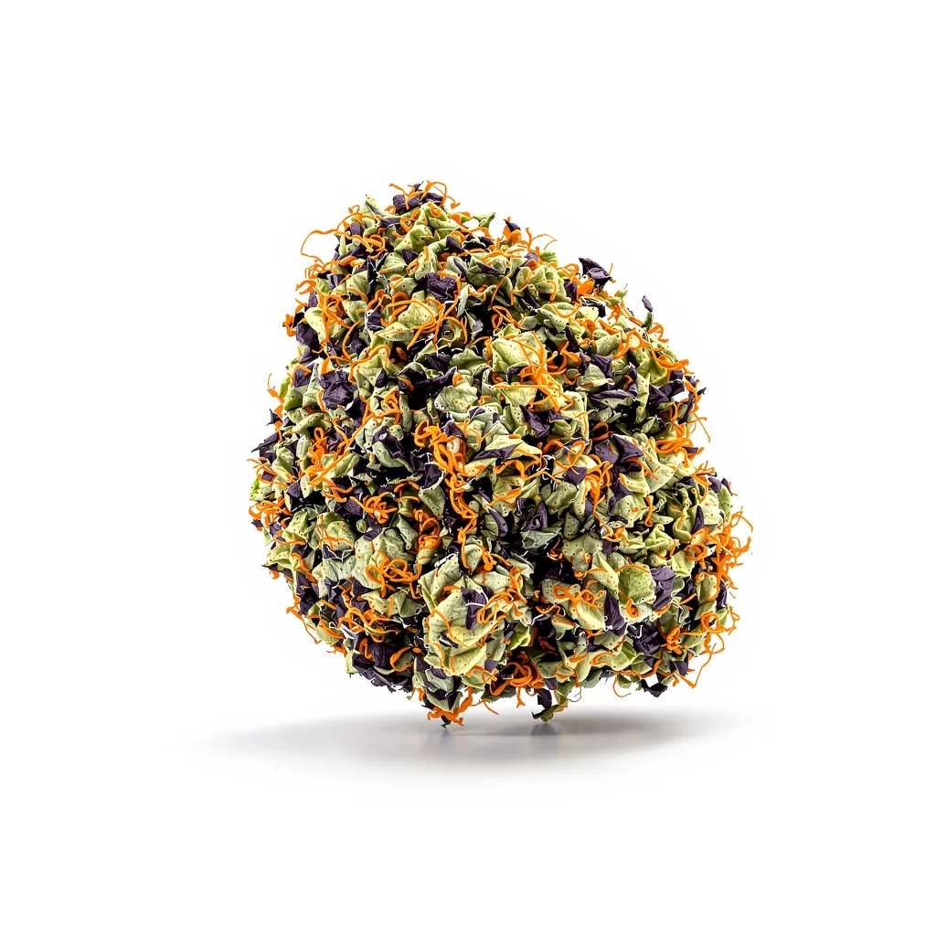 Dogwalker OG 78% Indica / 22% Sativa — Blüte mit sichtbaren Trichomen