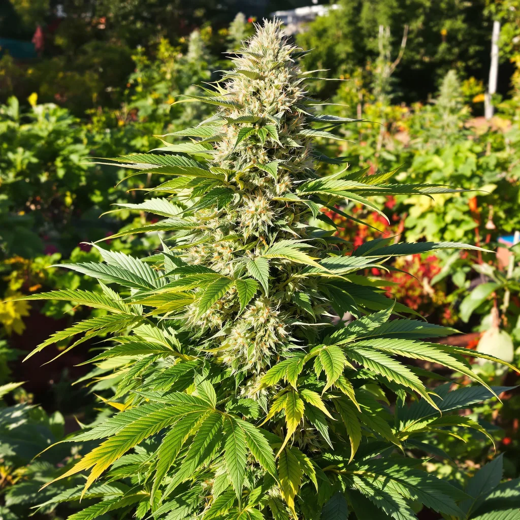 Double Bubble 45% Indica / 55% Sativa — Blüte mit sichtbaren Trichomen