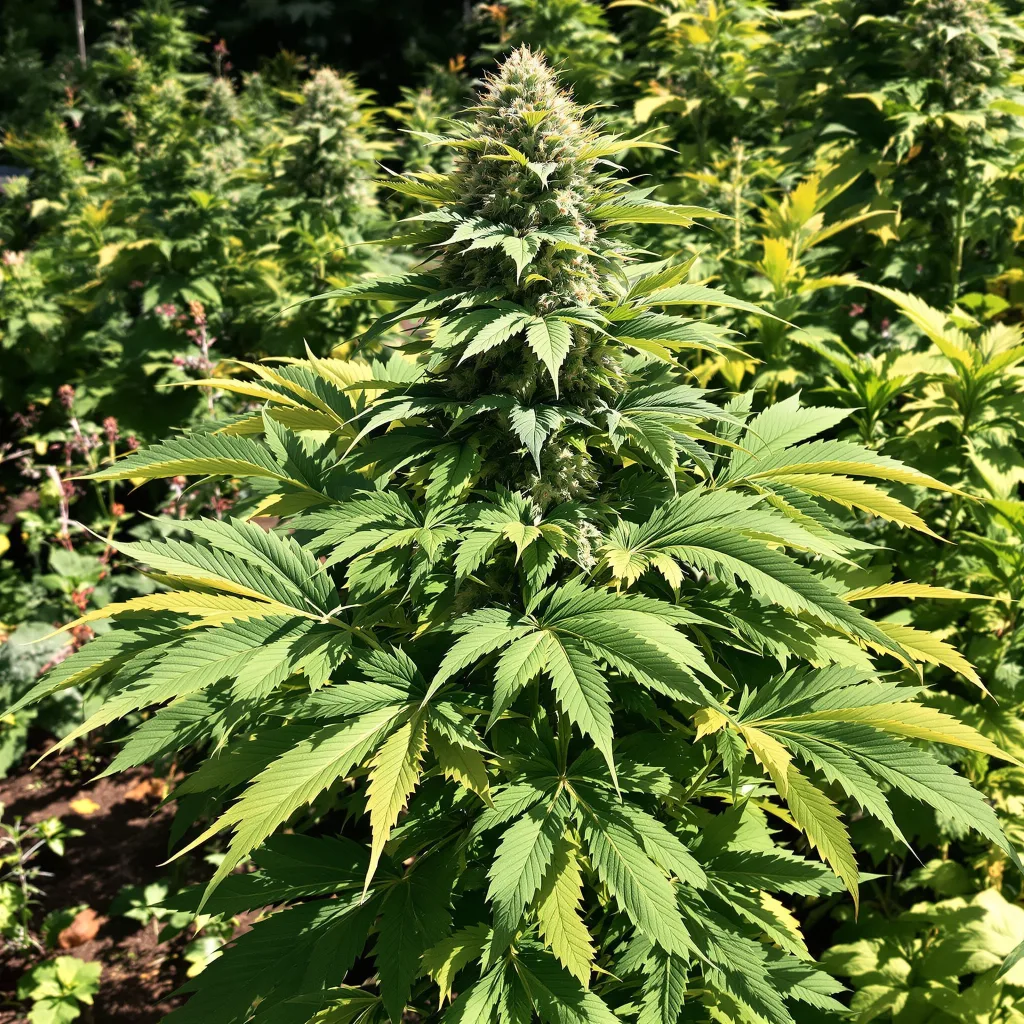 Double OG 85% Indica / 15% Sativa — Blüte mit sichtbaren Trichomen