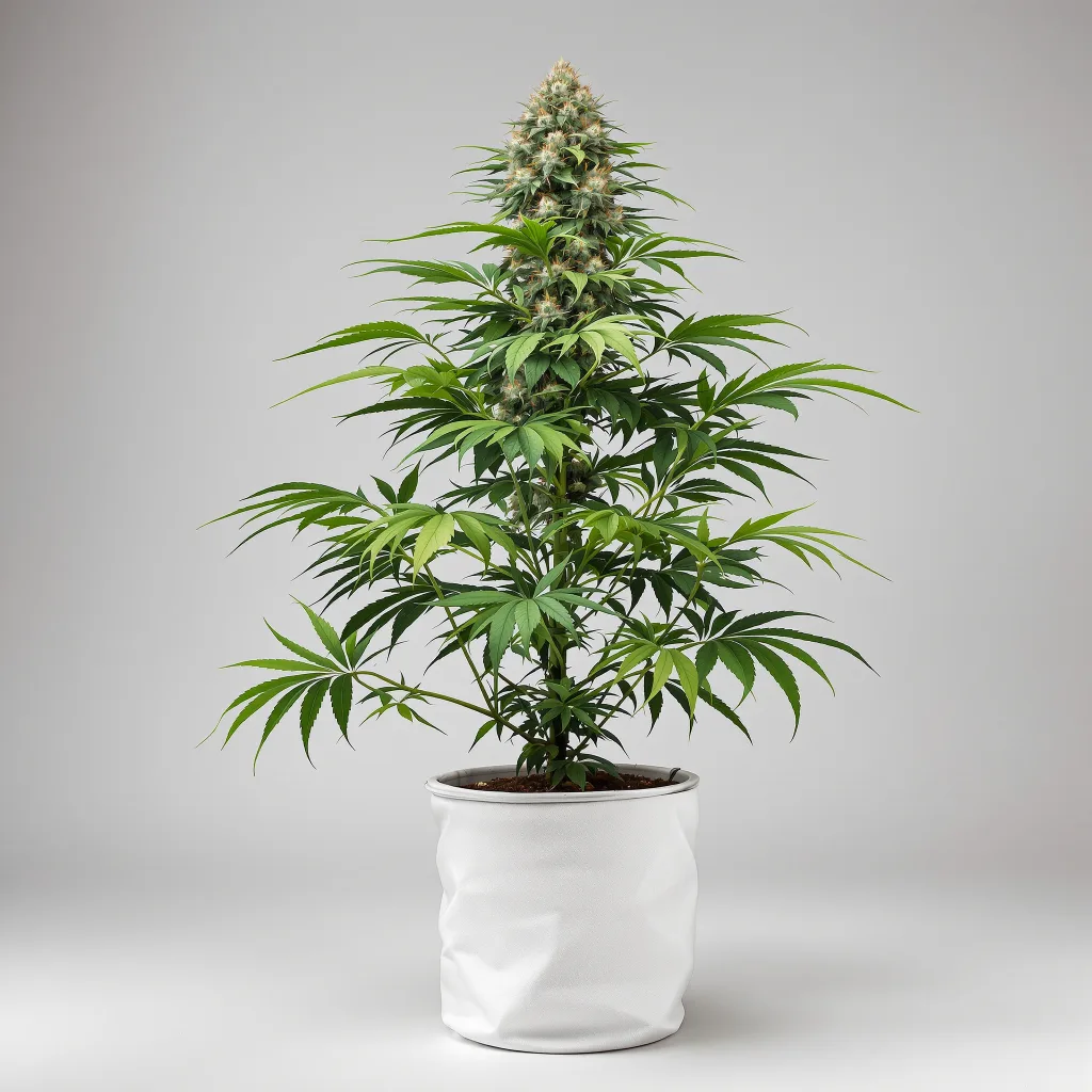Double Tangie Banana Cannabisblüte Nahaufnahme mit dichte violett getönte Kelche