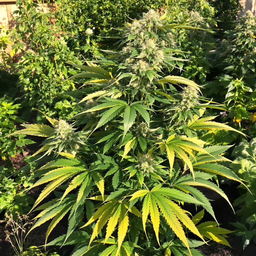 Dream Police 73% Indica / 27% Sativa — Blüte mit sichtbaren Trichomen