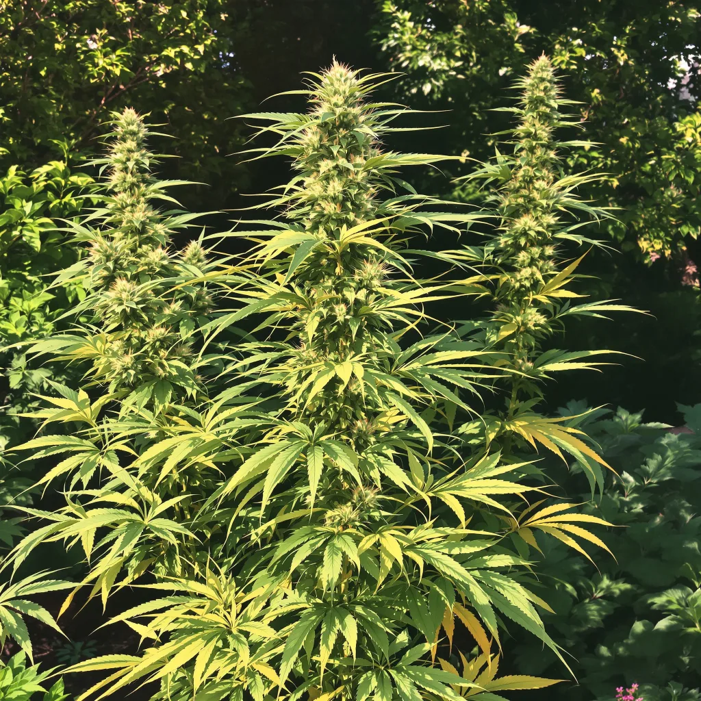 East Coast Sour Diesel 24% Indica / 76% Sativa — Blüte mit sichtbaren Trichomen