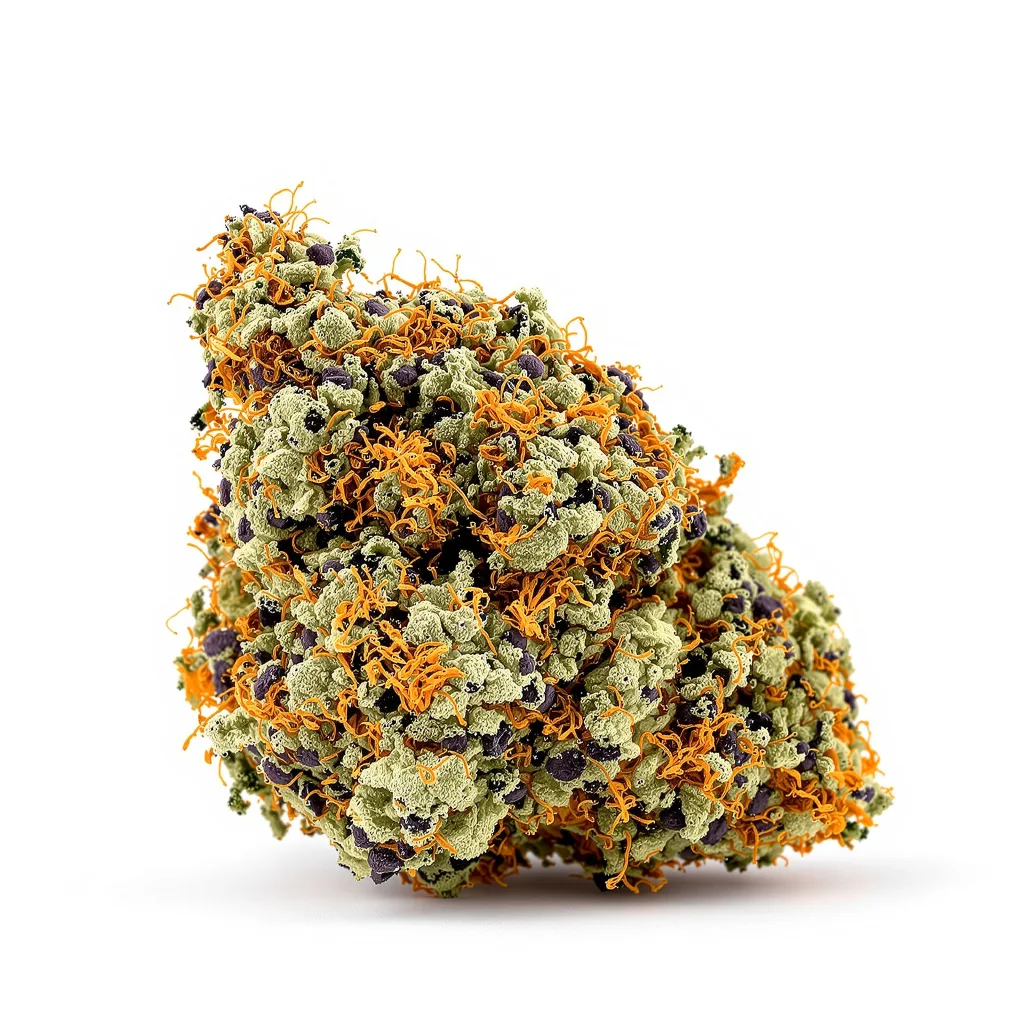 El Chapo OG 87% Indica / 13% Sativa — Blüte mit sichtbaren Trichomen