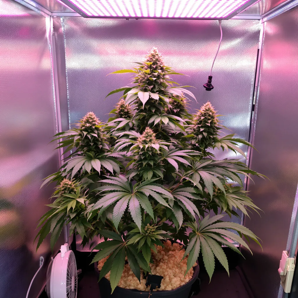 El Perro 69% Indica / 31% Sativa — Blüte mit sichtbaren Trichomen