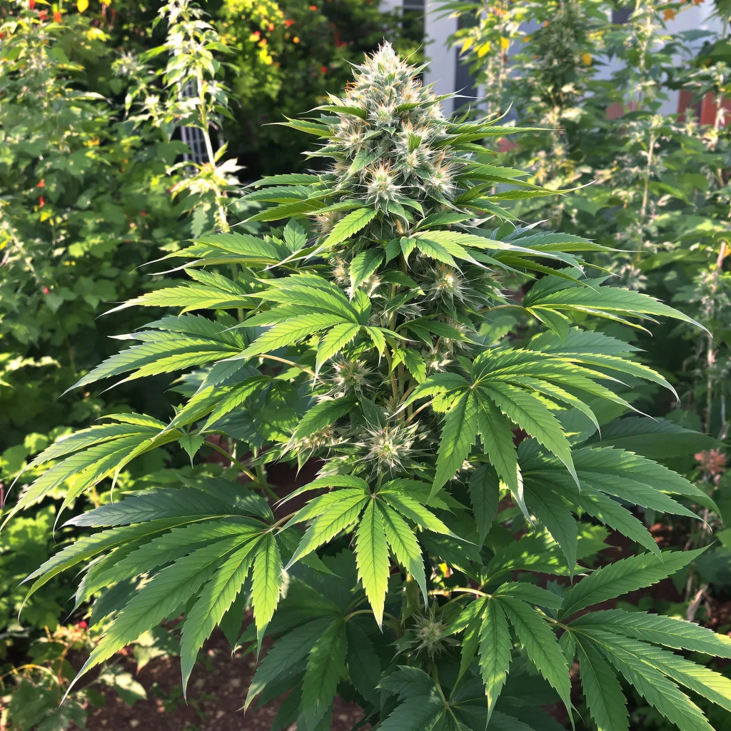El Perro 69% Indica / 31% Sativa — Blüte mit sichtbaren Trichomen