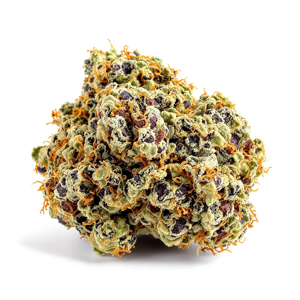 El Perro 69% Indica / 31% Sativa — Blüte mit sichtbaren Trichomen