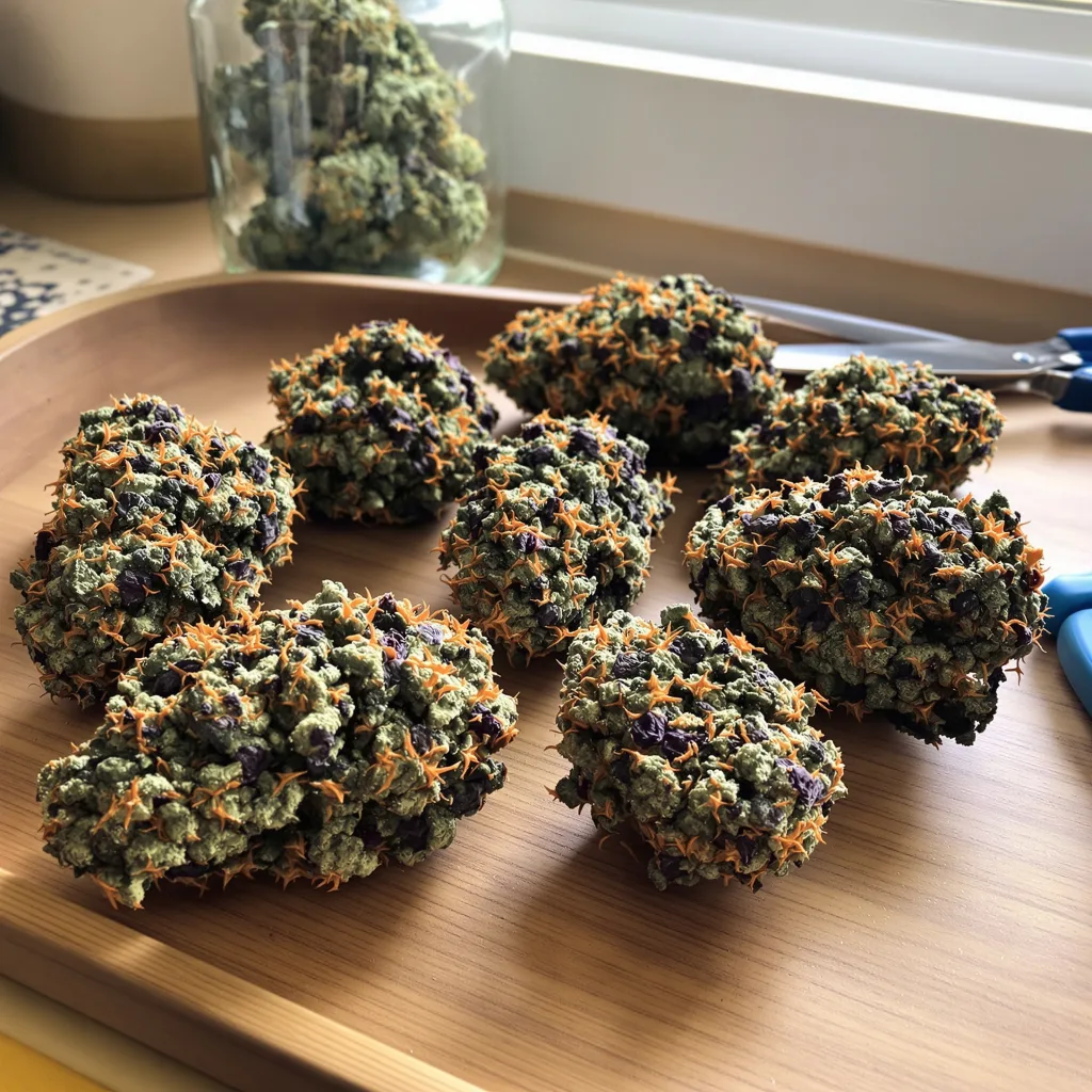 Enemy of the State 85% Indica / 15% Sativa — Blüte mit sichtbaren Trichomen