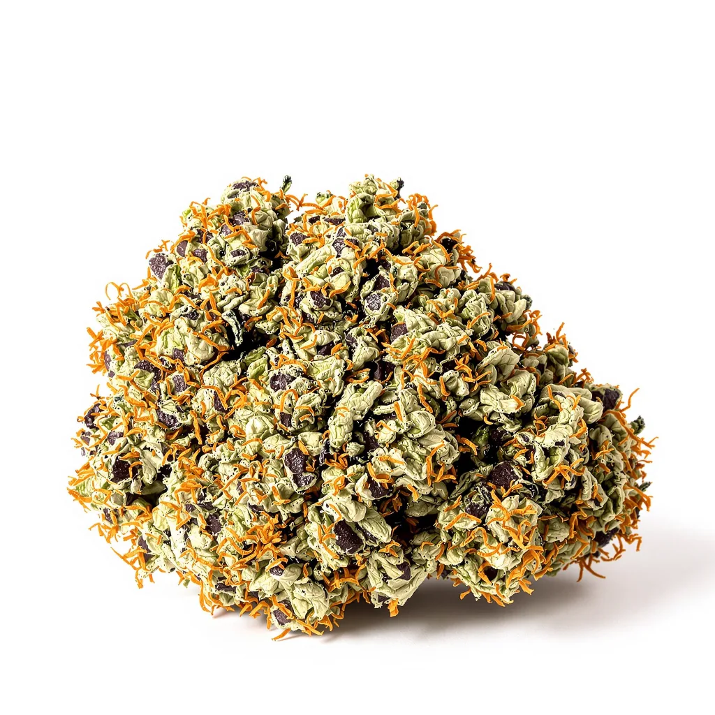 Enemy of the State 85% Indica / 15% Sativa — Blüte mit sichtbaren Trichomen