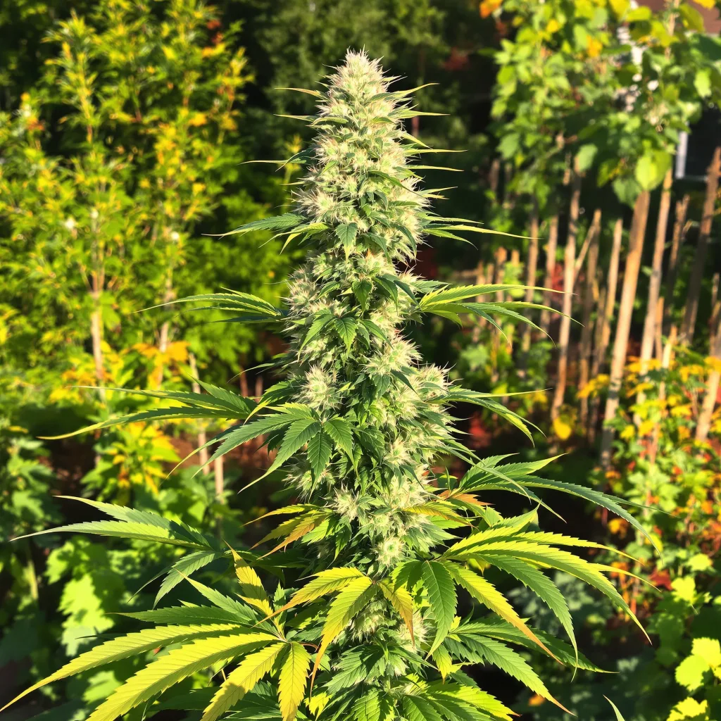 Envy 44% Indica / 56% Sativa — Blüte mit sichtbaren Trichomen