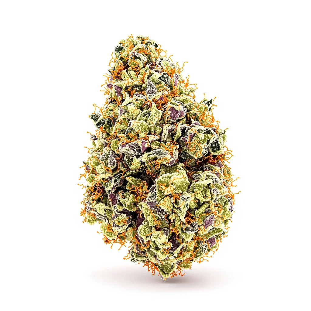 Envy 44% Indica / 56% Sativa — Blüte mit sichtbaren Trichomen