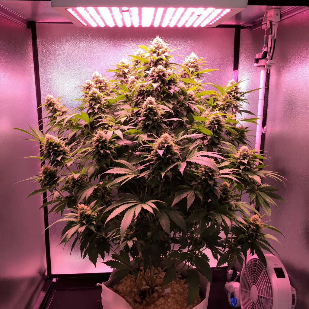 Extreme OG 70% Indica / 30% Sativa — Blüte mit sichtbaren Trichomen