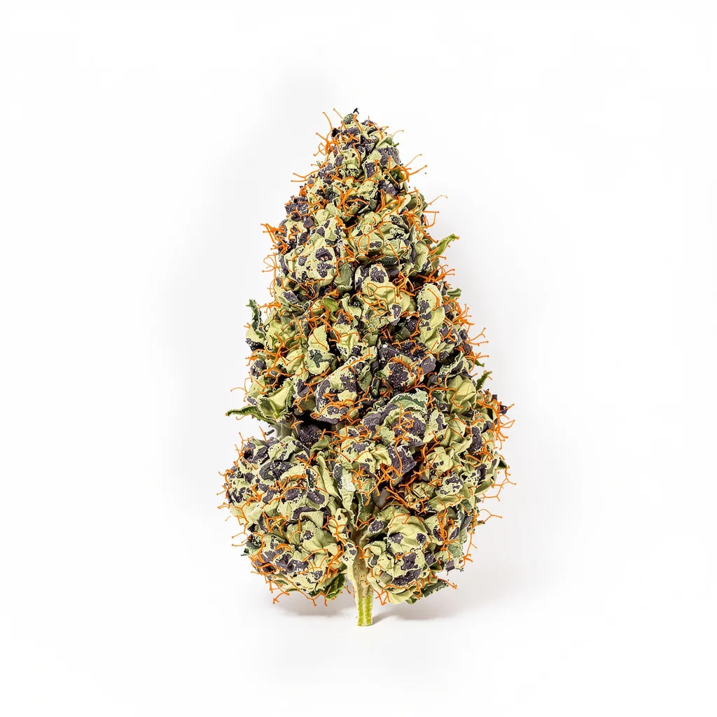 Extreme OG 70% Indica / 30% Sativa — Blüte mit sichtbaren Trichomen
