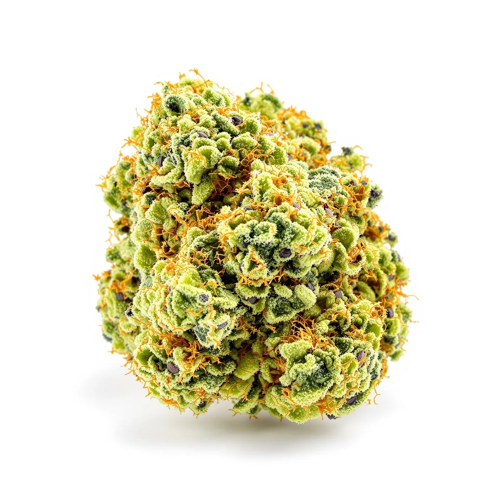 Flying Princess 18% Indica / 82% Sativa — Blüte mit sichtbaren Trichomen