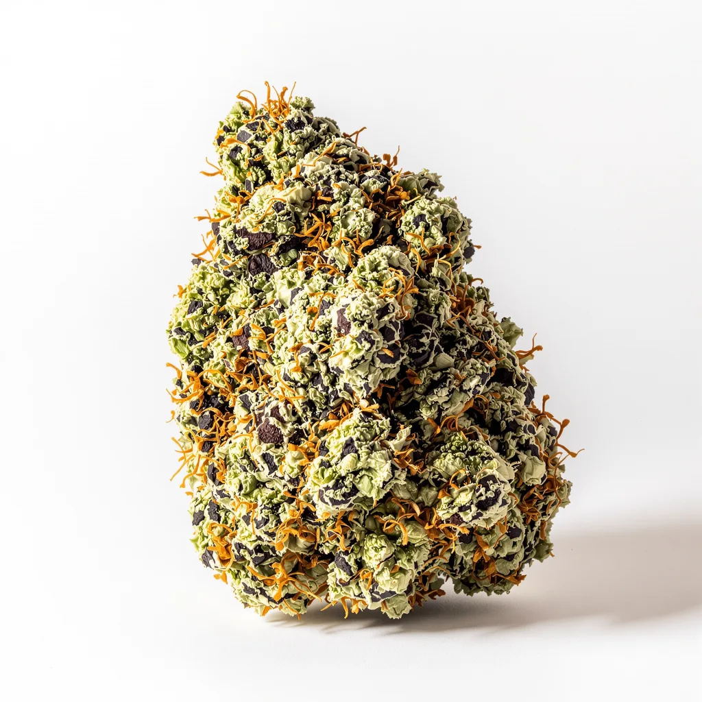 Forbidden Fruit 70% Indica / 30% Sativa — Blüte mit sichtbaren Trichomen