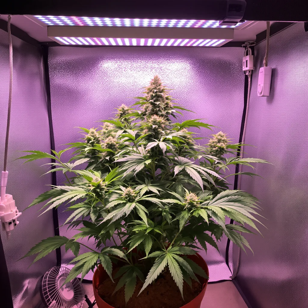 FPOG 69% Indica / 31% Sativa — Blüte mit sichtbaren Trichomen