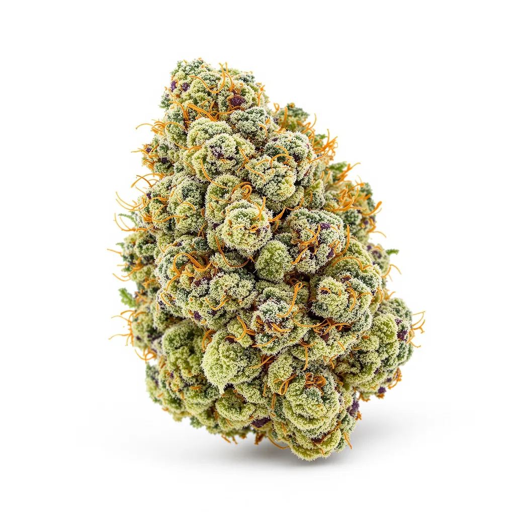 French Toast 61% Indica / 39% Sativa — Blüte mit sichtbaren Trichomen