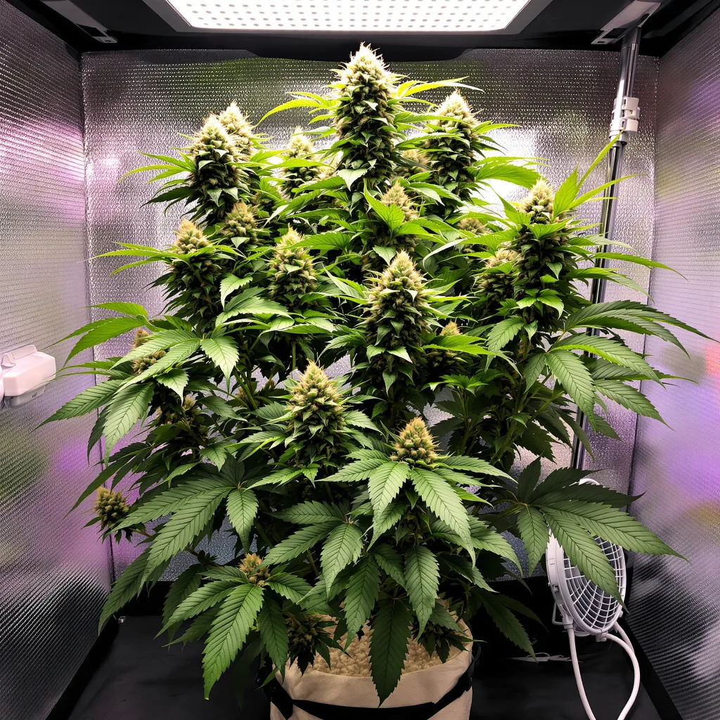 Fruitylicious 76% Indica / 24% Sativa — Blüte mit sichtbaren Trichomen