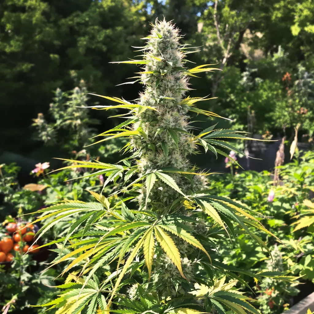 G.O.A.T Mixpack 45% Indica / 55% Sativa — Blüte mit sichtbaren Trichomen