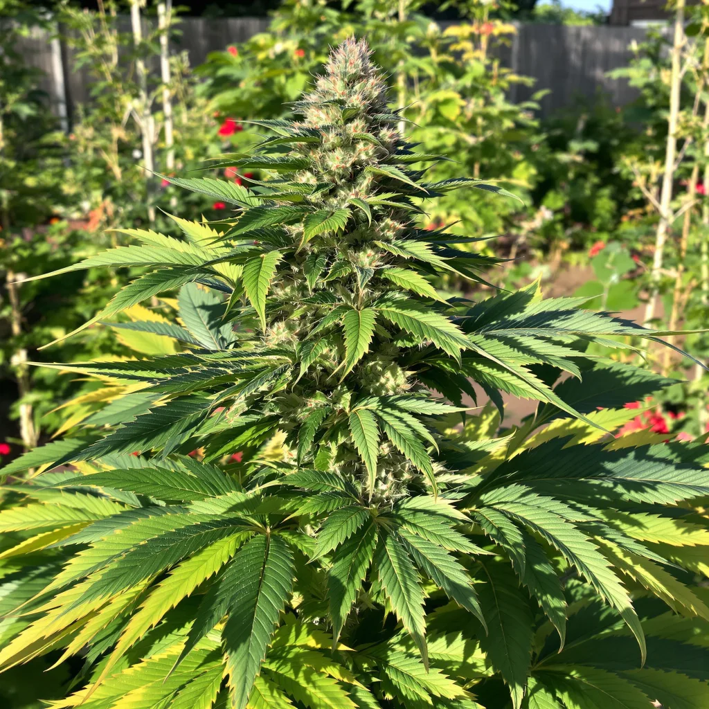 G13 85% Indica / 15% Sativa — Blüte mit sichtbaren Trichomen