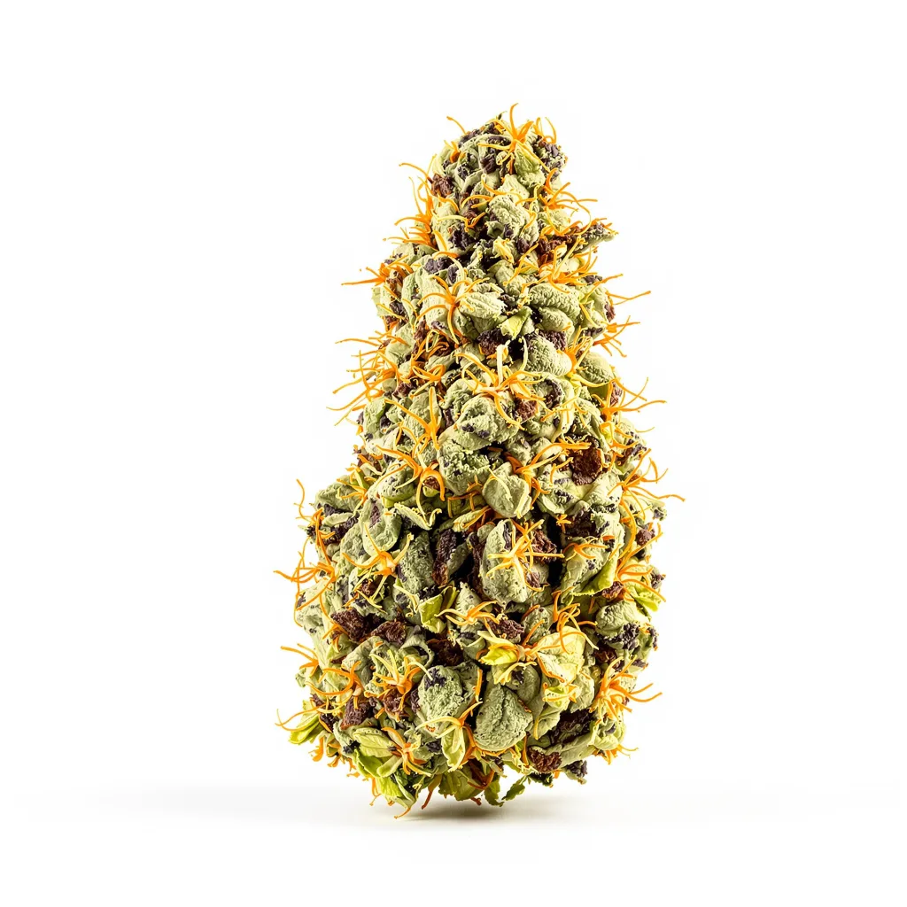 G13 85% Indica / 15% Sativa — Blüte mit sichtbaren Trichomen