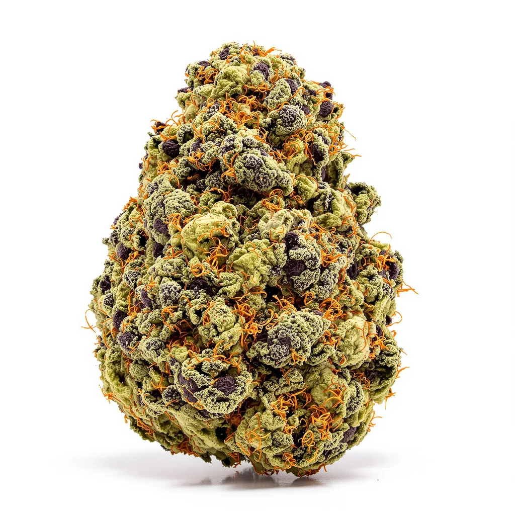 G13 Widow 65% Indica / 35% Sativa — Blüte mit sichtbaren Trichomen