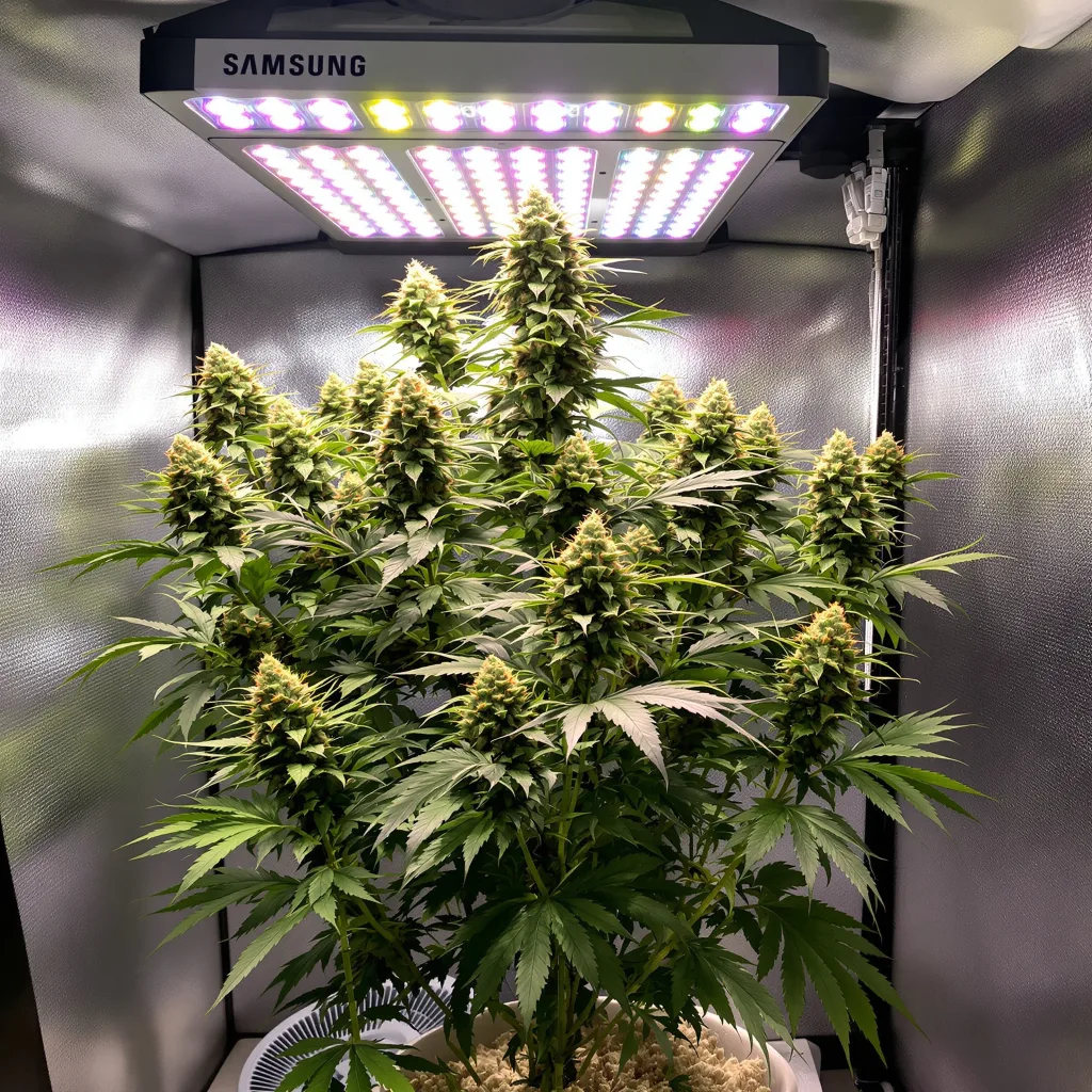 Game Changer 60% Indica / 40% Sativa — Blüte mit sichtbaren Trichomen