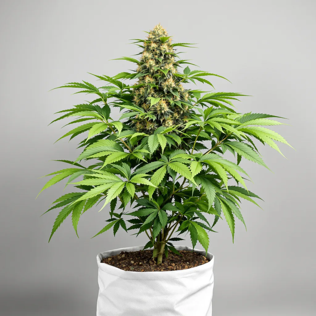 Ghost OG Cannabisblüte Nahaufnahme mit dichte violett getönte Kelche