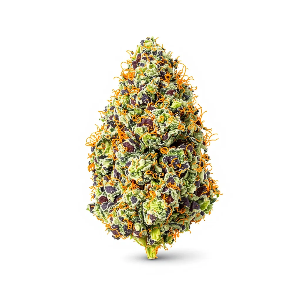 Ghost OG 75% Indica / 50% Sativa — Blüte mit sichtbaren Trichomen