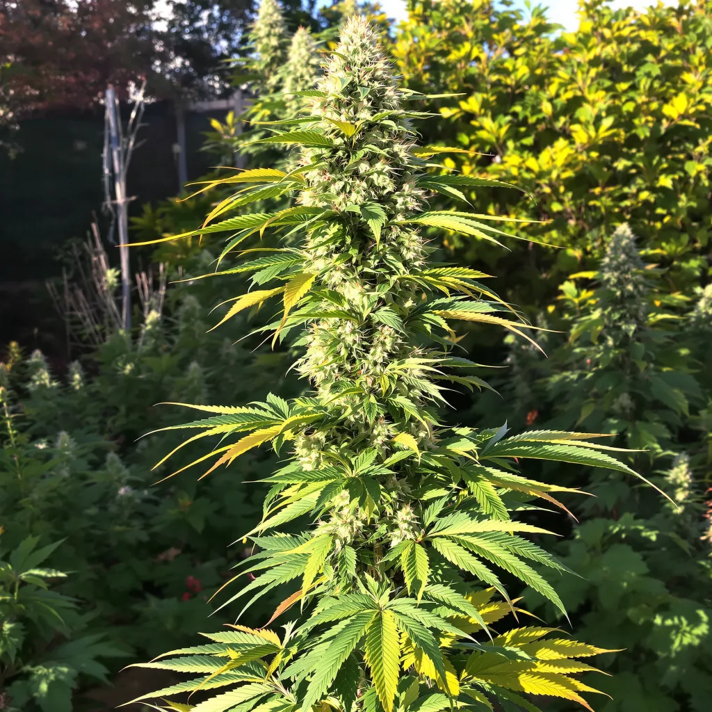 Ghost Train Haze 20% Indica / 80% Sativa — Blüte mit sichtbaren Trichomen