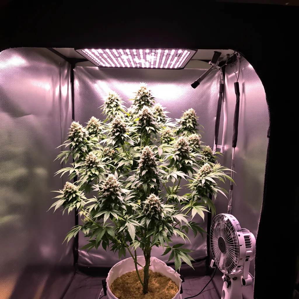 Glass Slipper 50% Indica / 65% Sativa — Blüte mit sichtbaren Trichomen