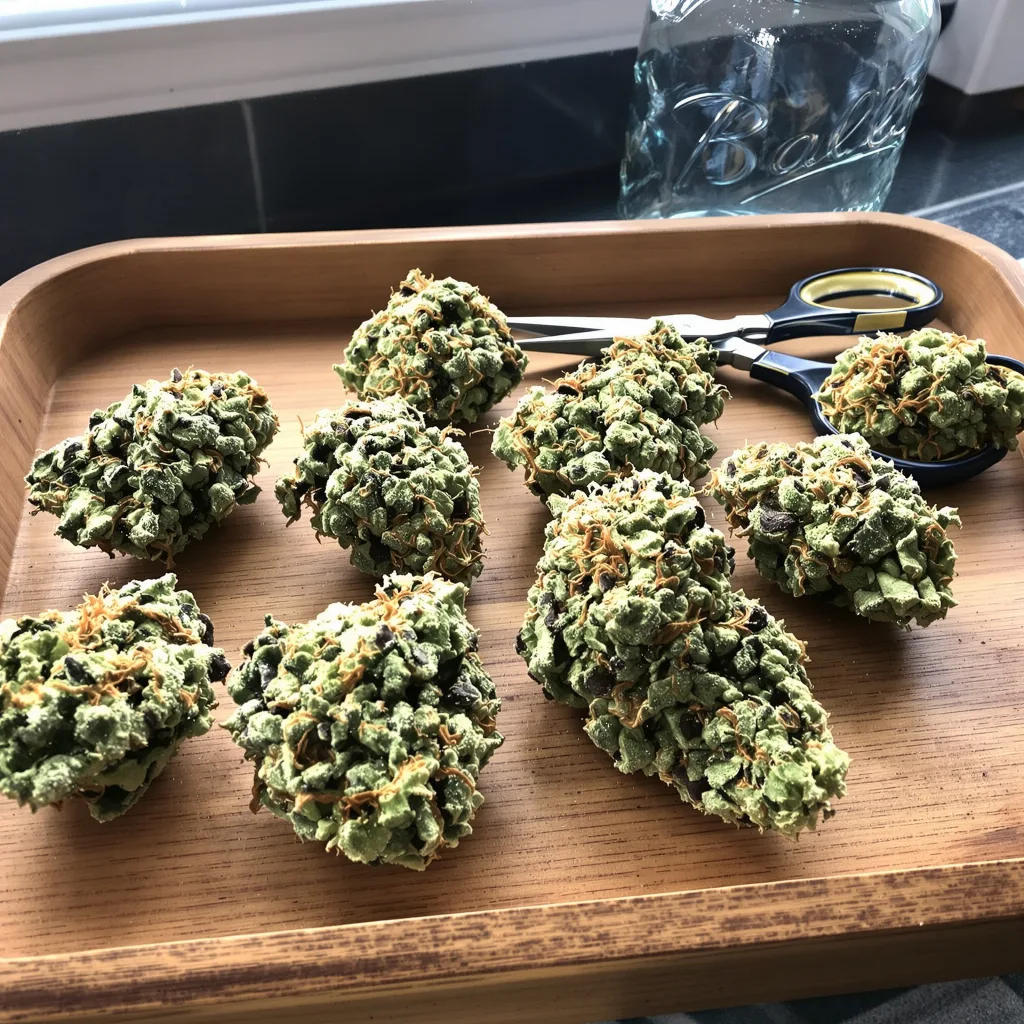 Go Time 53% Indica / 47% Sativa — Blüte mit sichtbaren Trichomen