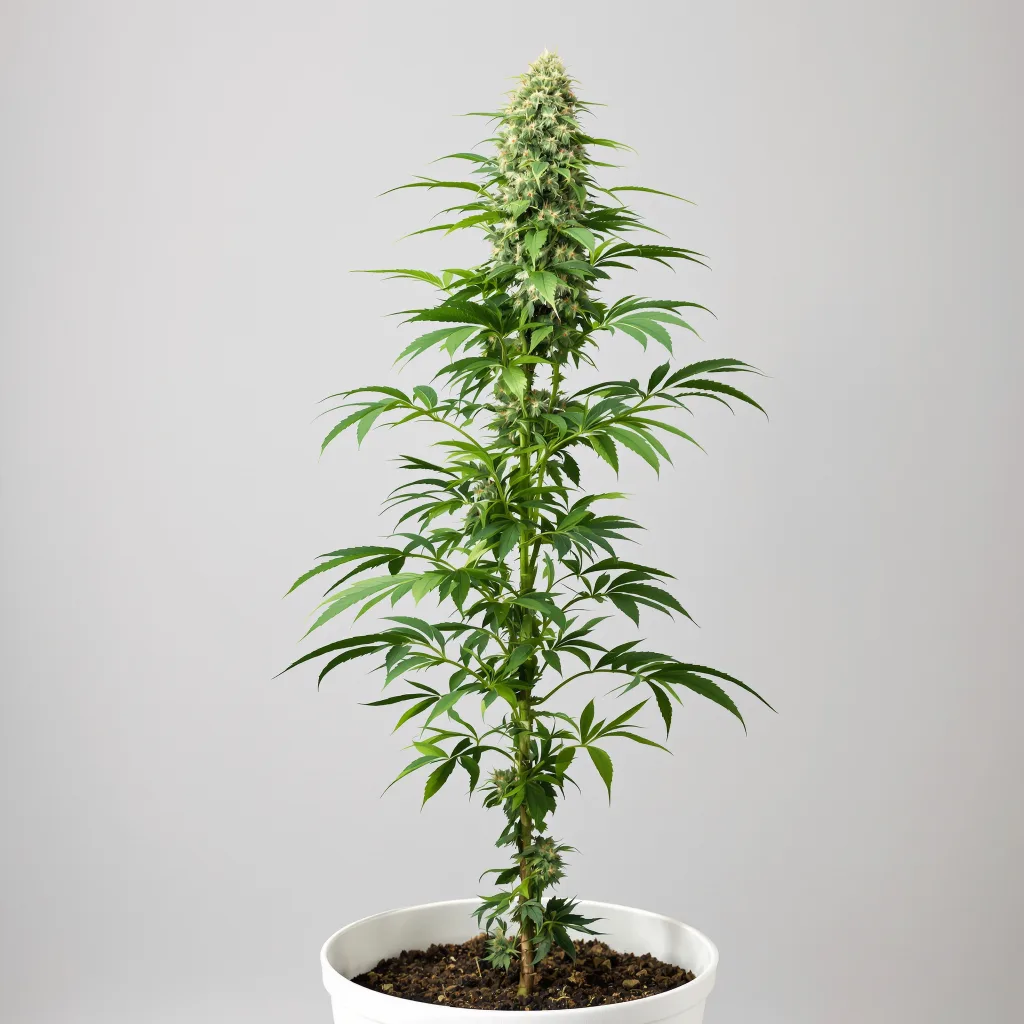 Goat Milk Cannabisblüte Nahaufnahme mit offene Blütenstruktur mit orangen Pistillen