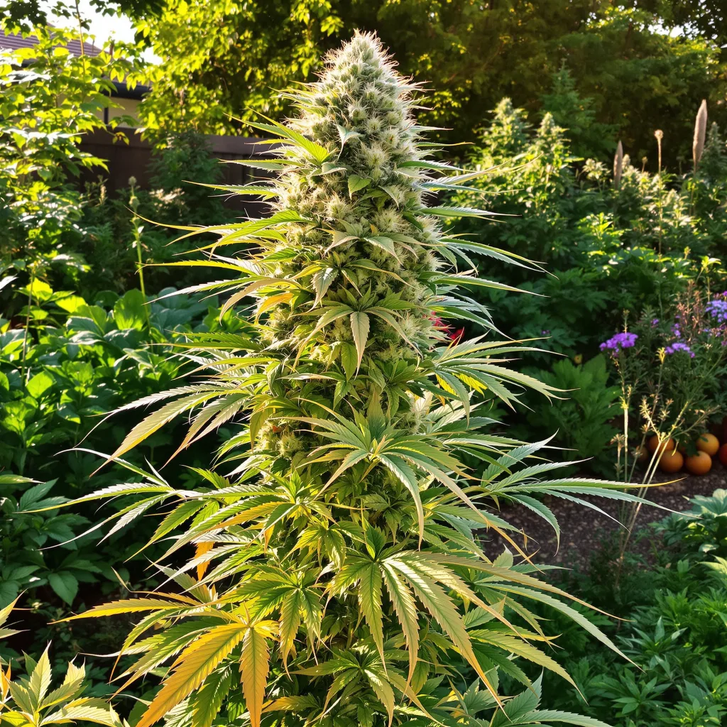 Goat Milk 36% Indica / 64% Sativa — Blüte mit sichtbaren Trichomen