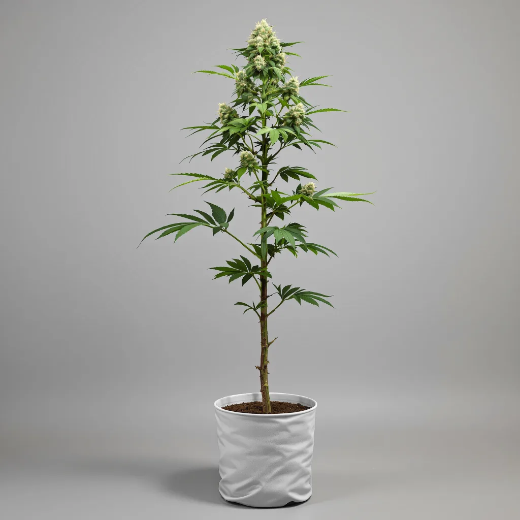 G.O.A.T Pack Cannabisblüte Nahaufnahme mit ausgewogene Blütenstruktur mit eisigen Trichomen