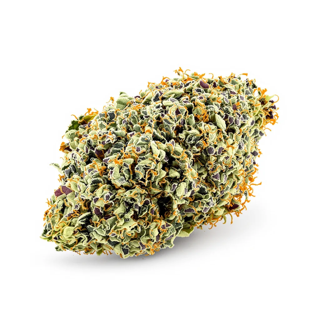 G.O.A.T Pack 50% Indica / 50% Sativa — Blüte mit sichtbaren Trichomen
