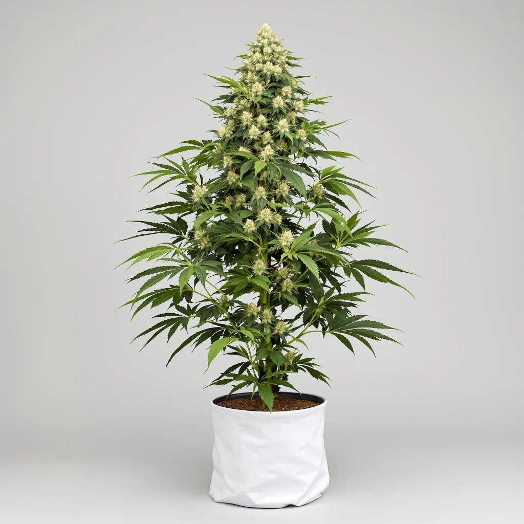 Godzilla Cookies Cannabisblüte Nahaufnahme mit ausgewogene Blütenstruktur mit eisigen Trichomen