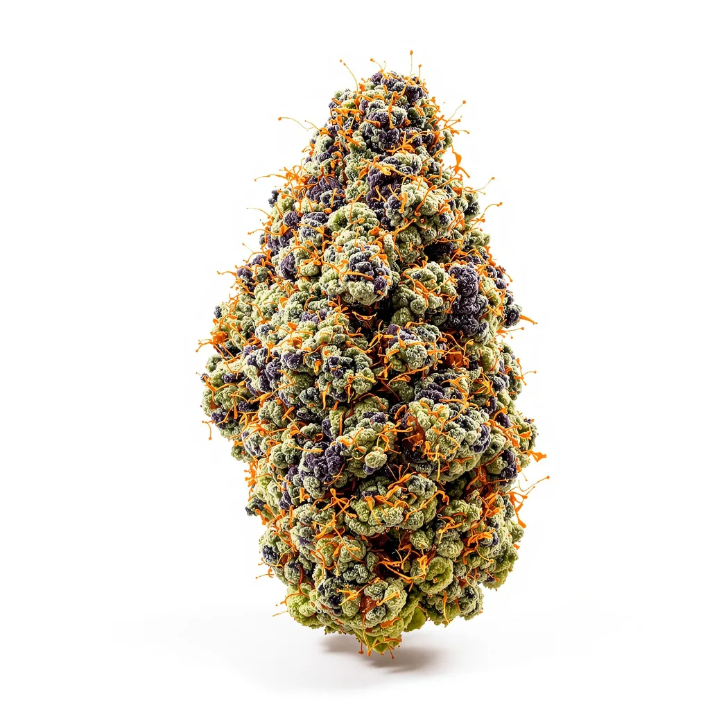 Godzilla Glue 69% Indica / 31% Sativa — Blüte mit sichtbaren Trichomen